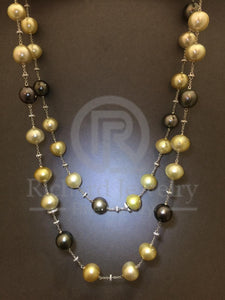 Multi-color Pearl Station Necklace