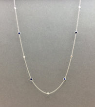 이미지를 갤러리 뷰어에 로드 , Blue Sapphire Diamond Necklace
