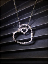 画像をギャラリービューアに読み込む, Heart-in-Heart Diamond Pendant Necklace
