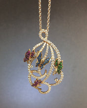 Load image into Gallery viewer, Color Sapphire Butterfly Diamond Pendant
