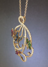 이미지를 갤러리 뷰어에 로드 , Color Sapphire Butterfly Diamond Pendant
