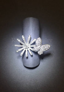 Flower and Butterfly Diamond Ring
