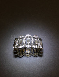 Round and Baguette Diamond Soft Ring