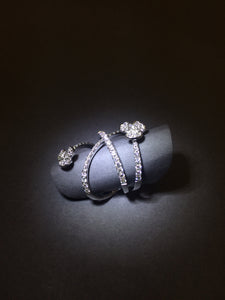 Open-space Flowers Diamond Ring