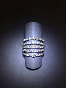 Open Space Multi-row Diamond Ring