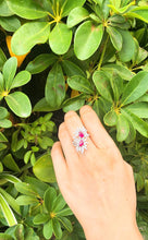 Load image into Gallery viewer, Ruby Twin-Flower Diamond Ring
