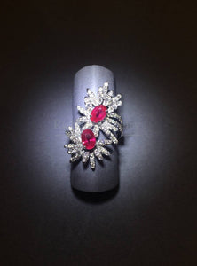 Ruby Twin-Flower Diamond Ring