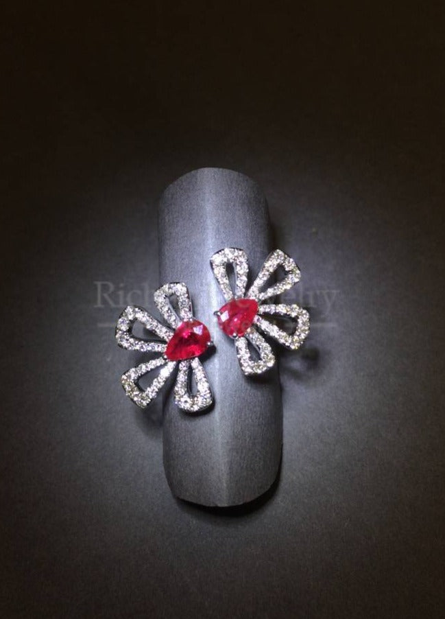 Ruby Floral Diamond Ring