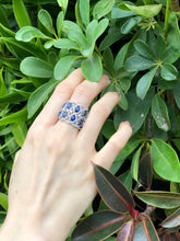 이미지를 갤러리 뷰어에 로드 , Blue Sapphire Diamond Ring
