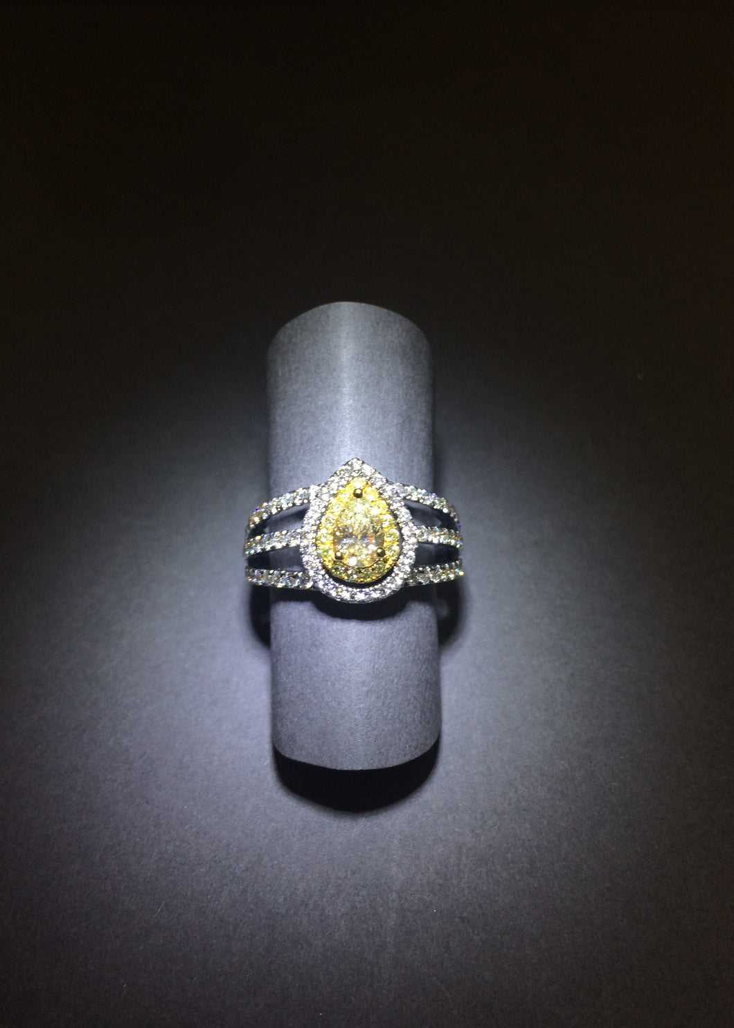 Open-space Yellow Diamond Ring