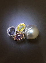 Load image into Gallery viewer, Multi-color Sapphire Pearl Ring
