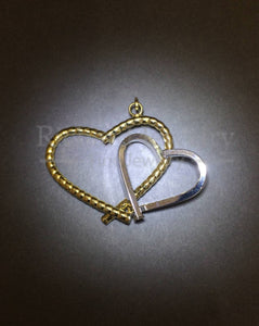 Two-Tone Gold Interlocking Hearts Pendant